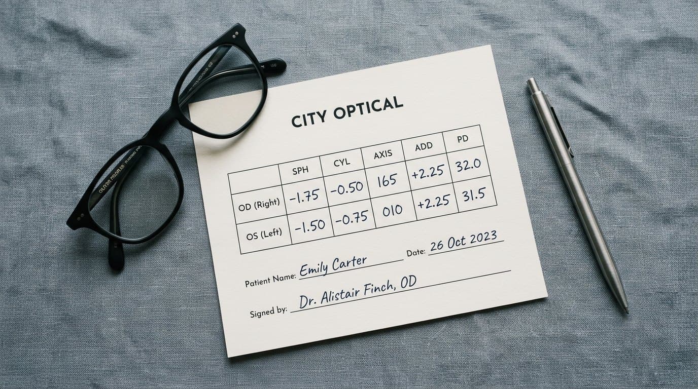 Cover illustration for the guide “How to read your eyeglass prescription”
