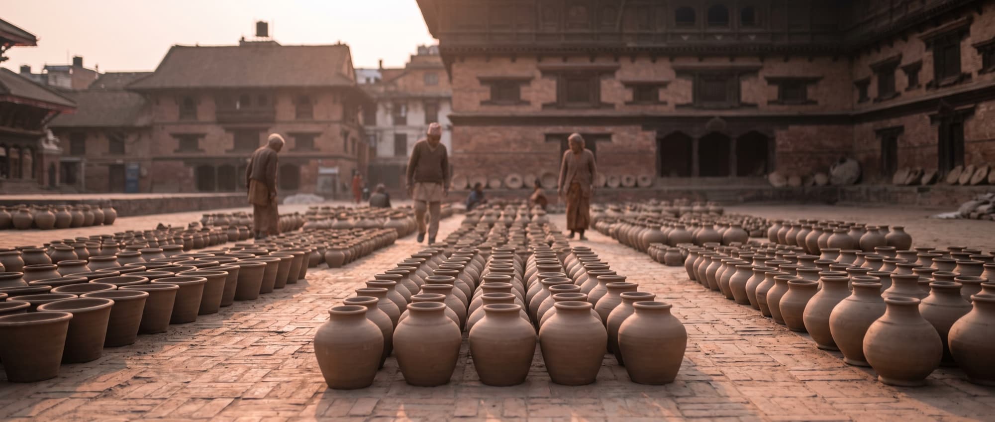 Morning light on a street in Bhaktapur, Nepal